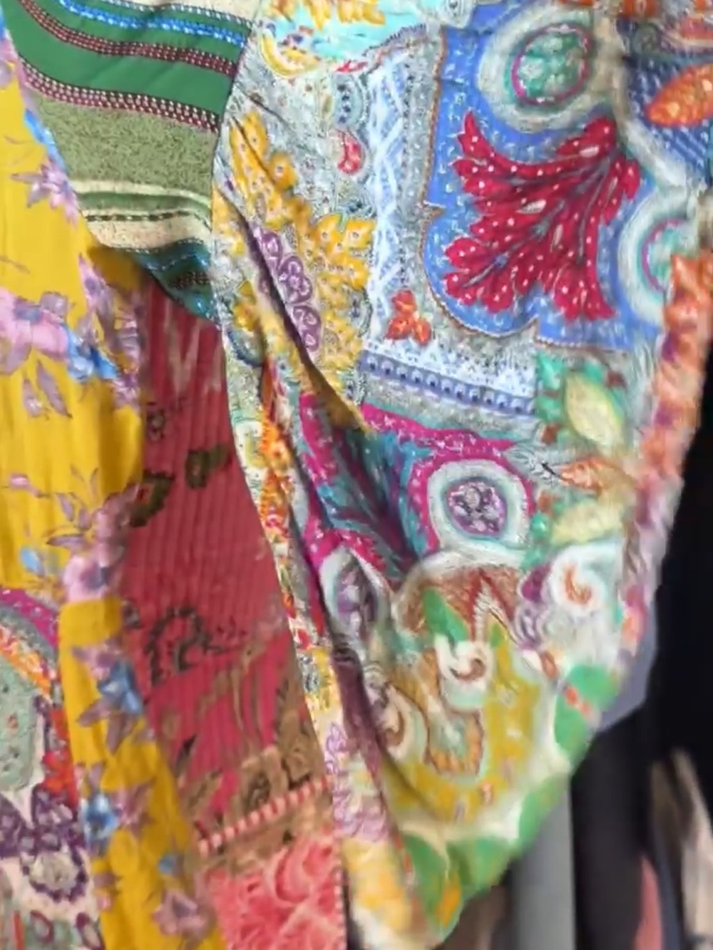 Umgee Dress Large Yellow Floral Patchwork Longline Women's Jacket